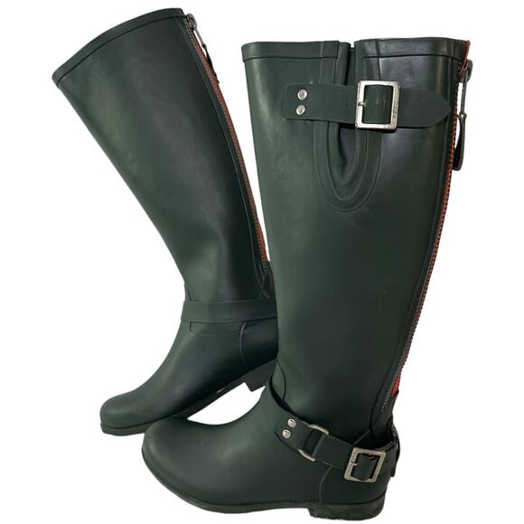 Steve Madden Hunter Green Tsunami Rain Boots Size 7 - Picture 1 of 7